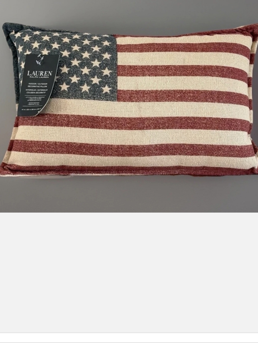NWT 2 LaurenRalph Lauren 14"×22" Indoor/Outdoor American Flag Pillows - Picture 5 of 9